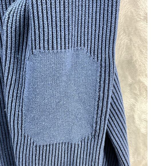 Duluth Trading Company Blue Brigadier Shawl Collar Heavy Sweater Men Large - Picture 9 of 11